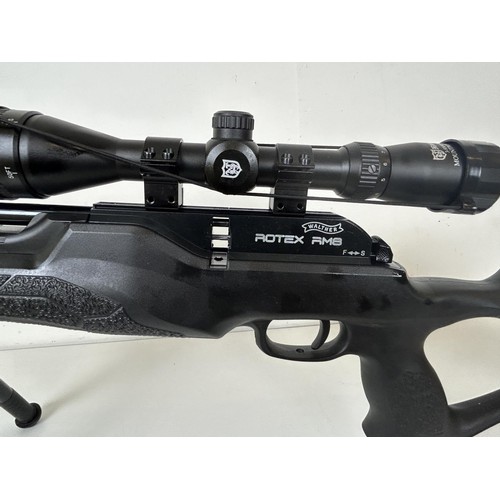 620 - A Carl Walther .22 air rifle, with folding bi-pod, telescopic sight, a gas bottle and other accessor... 