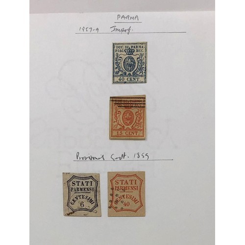 414 - Italian States- Small used selection on leaves with Naples, Neopolitan States etc.