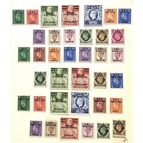 413 - British Occupation of Italian Colonies- Unused collection on album leaves with MEF overprints to 10/... 