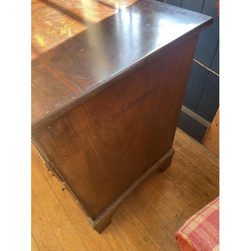 1049 - A 19th century mahogany chest, having a brushing slide above four long graduated drawers, 76 cm wide