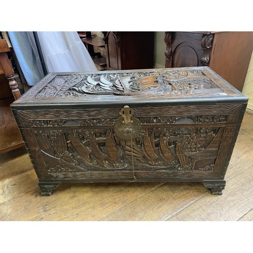 1100 - A Chinese camphorwood chest, 103 cm wide