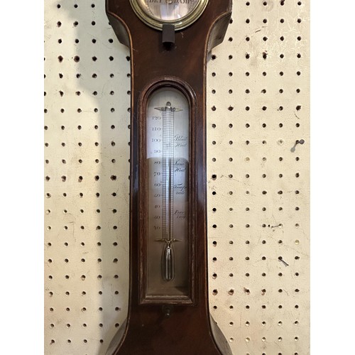 980 - A mahogany barometer, by P Polti of Bristol, 104 cm