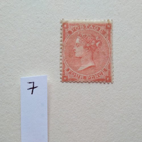 7 - GB 1862 4d pale red unused Cat. £2000