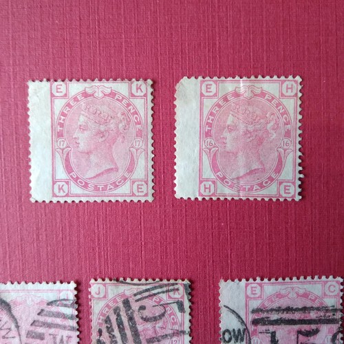 26 - GB 1873 3d pale rose selection use an unused some nice postmarks, Cat. £1500+