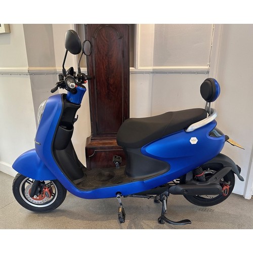 801 - A Bumblebee Bikes electric scooter, blue, battery voltage 48v, motor output 250w, lady owned and rid... 