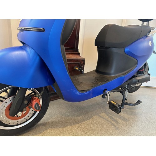 801 - A Bumblebee Bikes electric scooter, blue, battery voltage 48v, motor output 250w, lady owned and rid... 