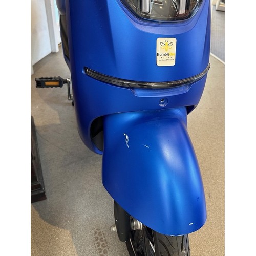 801 - A Bumblebee Bikes electric scooter, blue, battery voltage 48v, motor output 250w, lady owned and rid... 