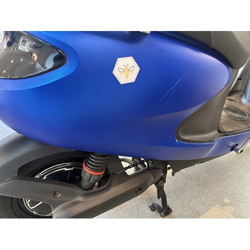 801 - A Bumblebee Bikes electric scooter, blue, battery voltage 48v, motor output 250w, lady owned and rid... 