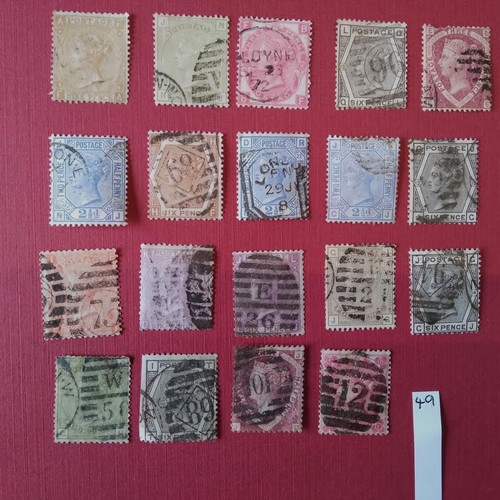 49 - GB selection of early Victorian used including 9d straw