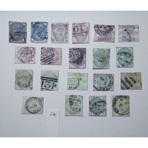 64 - GB 1883 used selection, good 9d with nice postmark, Cat. £3000+