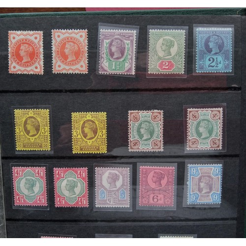 84 - GB 1887 unused set to 1s and a nice bright set including a deep bright carmen, Cat. £1500+