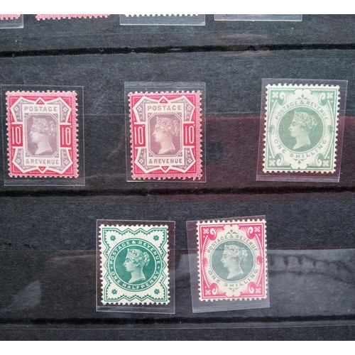 84 - GB 1887 unused set to 1s and a nice bright set including a deep bright carmen, Cat. £1500+