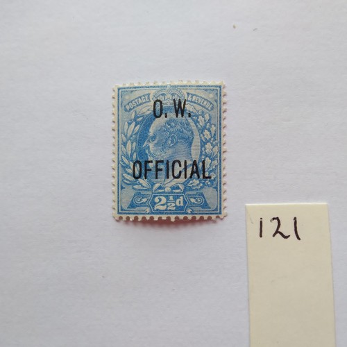 121 - GB 1902 O.W. official two and a half pence ultramarine unused, full gum, lightly mounted