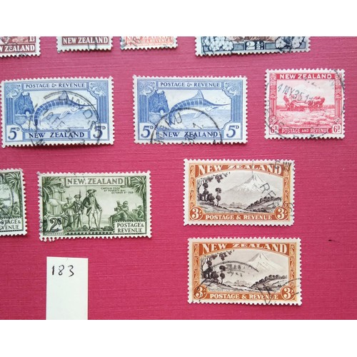 183 - New Zealand 1934 used set with extra perforation and shades, good stamps