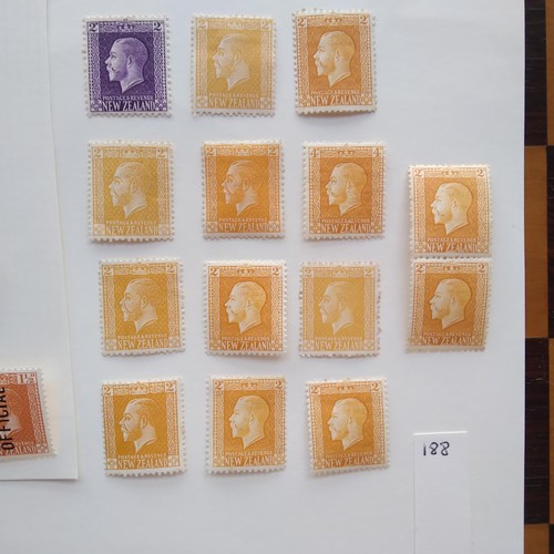 188 - New Zealand George V unused selection, many shades, good colours