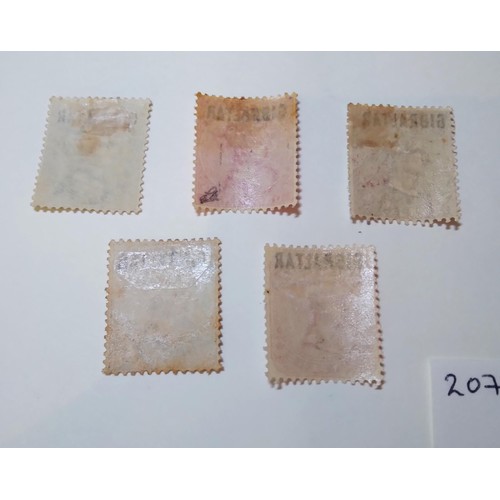 207 - Gibraltar part overprint set unused