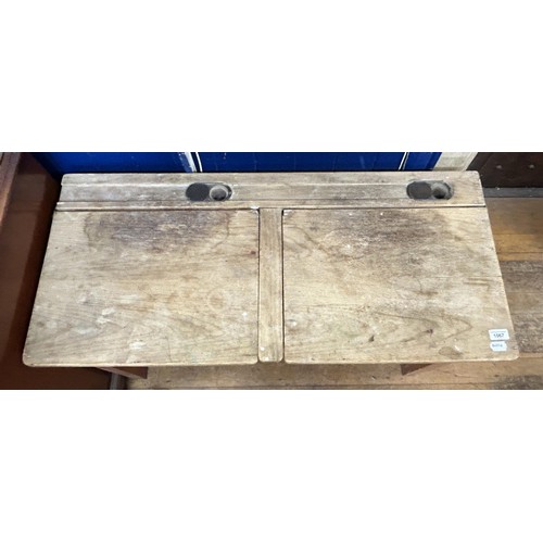 1067 - A double school desk, 103 cm wide