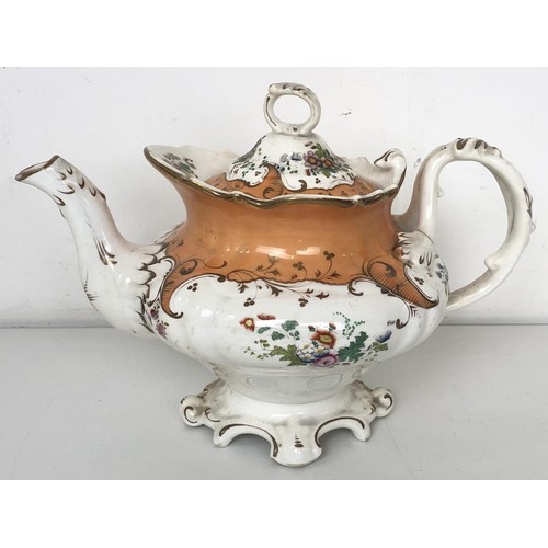 964A - A 19th century porcelain teapot, two Royal Worcester blush ivory vases, a part tea set and assorted ... 