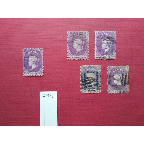 294 - Ceylon early selection of 1s unused and used