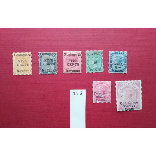 298 - Ceylon good mixed overprints, unused