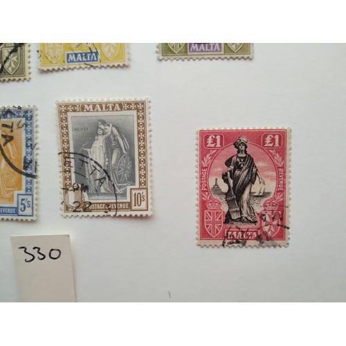 293H - Malta 1922 full used set, lovely postmarks