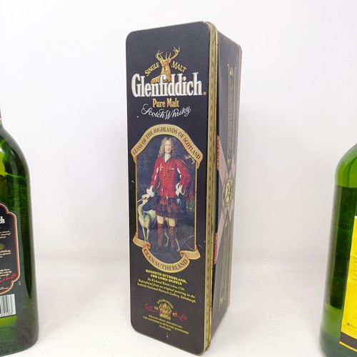 1200 - A litre bottle of J & B whisky, and a bottle of Glenfiddich malt whisky (2)