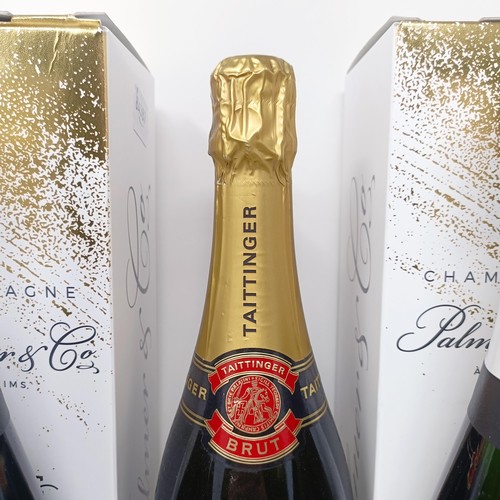 1212 - A bottle of Taittinger champagne, and four other bottles of champagne (5)