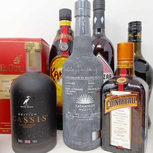 1217 - A bottle of El Dorado rum, aged 12 years, a bottle of Herradura tequila, and other spirits (10)