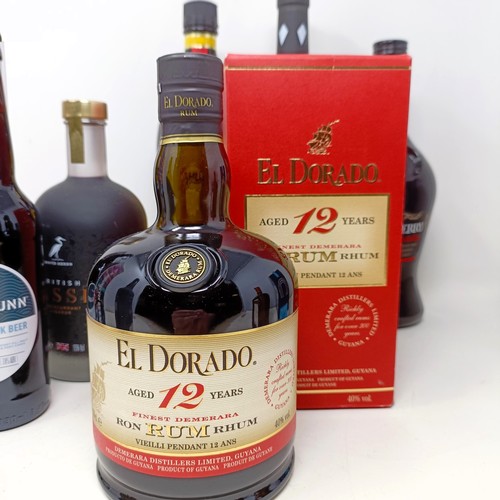 1217 - A bottle of El Dorado rum, aged 12 years, a bottle of Herradura tequila, and other spirits (10)