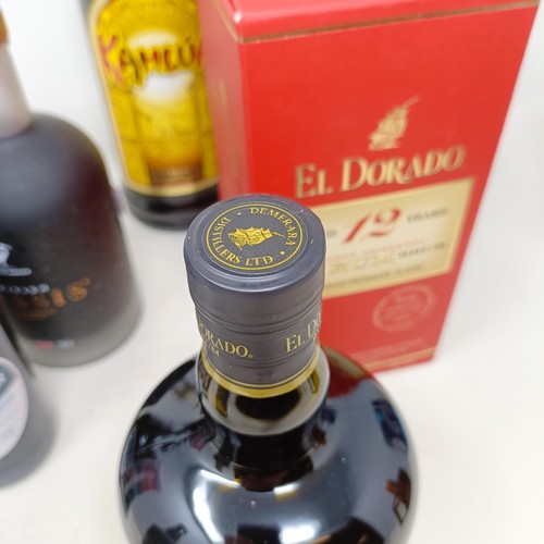 1217 - A bottle of El Dorado rum, aged 12 years, a bottle of Herradura tequila, and other spirits (10)