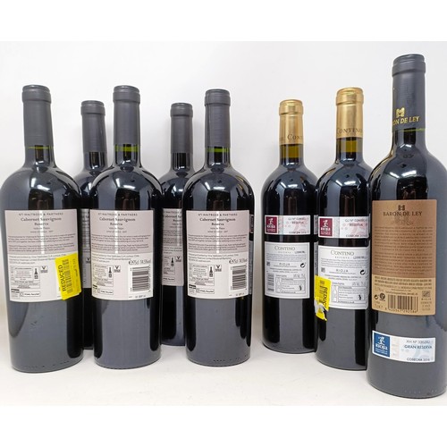 1222 - Five bottles of Valle Del Maipo, 2017, two bottles of Contino, 2016, and a bottle of Barren De Ley (... 