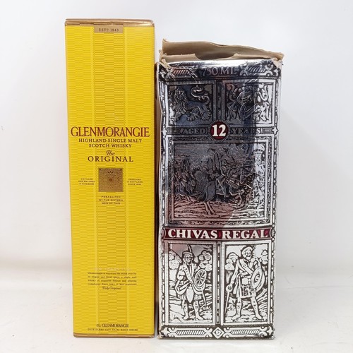 1245 - ***Withdrawn*** A half bottle of Glen Morangie, and a bottle of Chivas Regal whisky, aged 12 years, ... 