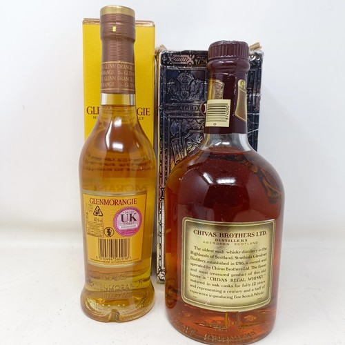 1245 - ***Withdrawn*** A half bottle of Glen Morangie, and a bottle of Chivas Regal whisky, aged 12 years, ... 