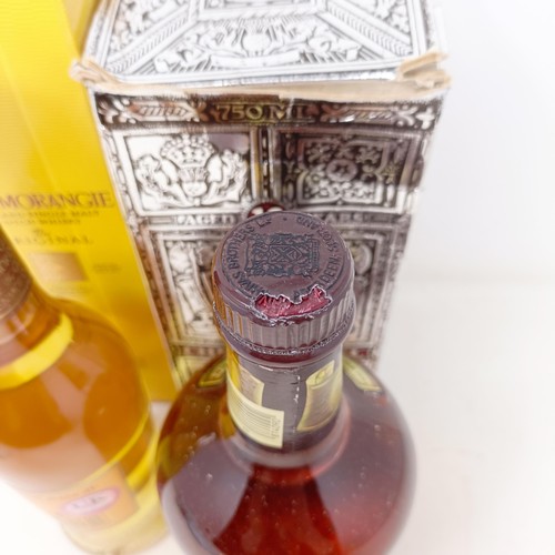 1245 - ***Withdrawn*** A half bottle of Glen Morangie, and a bottle of Chivas Regal whisky, aged 12 years, ... 