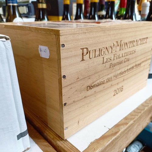 1257 - Six bottles of Puligny Montrachet Premier Cru, Louis Jadut 2016, in own wooden case