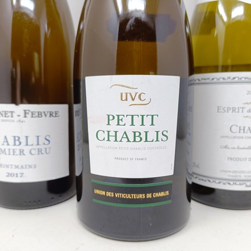 1258 - Two bottle of Chablis Premier Cru, 2020, and three other bottles of Chablis (5)