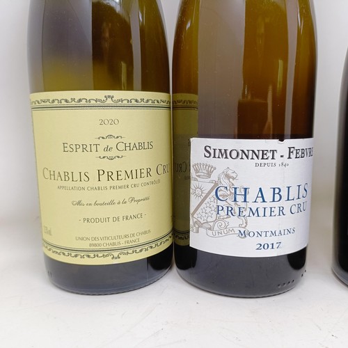 1258 - Two bottle of Chablis Premier Cru, 2020, and three other bottles of Chablis (5)