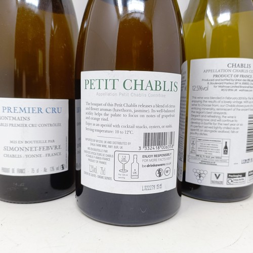 1258 - Two bottle of Chablis Premier Cru, 2020, and three other bottles of Chablis (5)