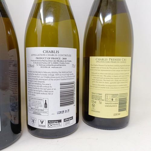 1258 - Two bottle of Chablis Premier Cru, 2020, and three other bottles of Chablis (5)