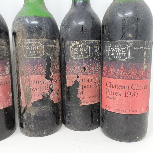 1367 - A bottle of Chateau Cheret Pitres, 1970, and five other bottles (6)