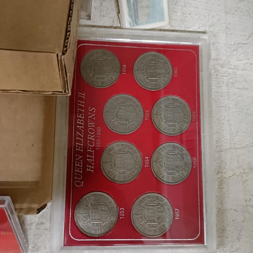 503 - Assorted commemorative, other coins, and a small group of trade cards