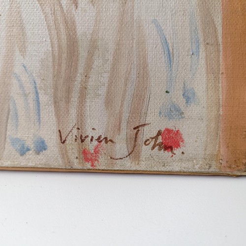 1008 - Vivien John, a bust portrait of Brigit Macnamara, oil on canvas, signed and titled verso 51 x 40 cm,... 