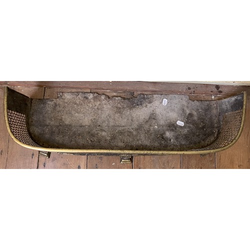 1096 - A metal tray, in the Japanese manner, a wall mirror, another, a spark guard, a fender, and a pair of... 