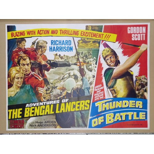 55 - Adventures of the Bengal Lancers / Thunder of Battle, 1964, UK Quad film poster