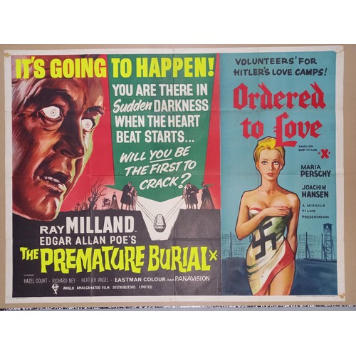 119 - Premature Burial / Ordered to Love (double bill), 1962, UK Quad film poster