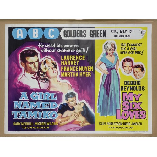 141 - Girl Named Tamiko / My Six Loves (double bill), 1962, UK Quad film poster