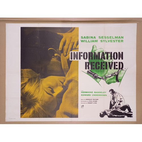 145 - Information Received, 1961, UK Quad film poster