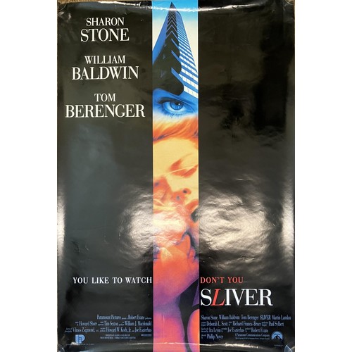 176 - A British quad film poster, Sliver (1993), and Falling Down, The Assassin, Chaplin, A Few Good Men, ... 