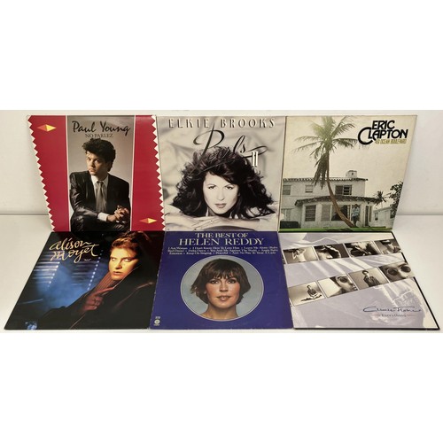 214 - Assorted vinyl LP records, to include Eric Clapton, Paul Young, Helen Reddy, KC and The Sunshine Ban... 