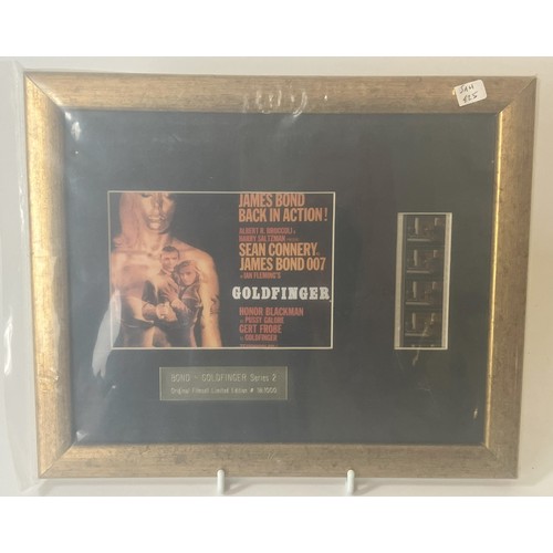 197 - James Bond Goldfinger film cell, limited edition, 18/1000 framed with a print, and assorted other si... 